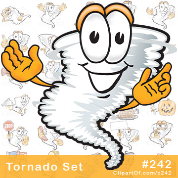 Cartoon Tornado Mascots - Royalty-Free Clip Art Collection #242