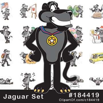 Black Jaguar Mascots by Mascot Junction