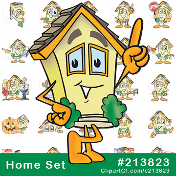 Cartoon Home Mascots - Royalty-Free Clip Art Collection #213823