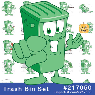 Green Trash Bin Mascots [Complete Series] by Mascot Junction