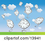 Warped Pocket Watches Falling From The Sky