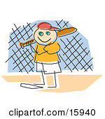 Free Clip Art Of A Happy Blond Girl In A Pink Polka Dot Dress